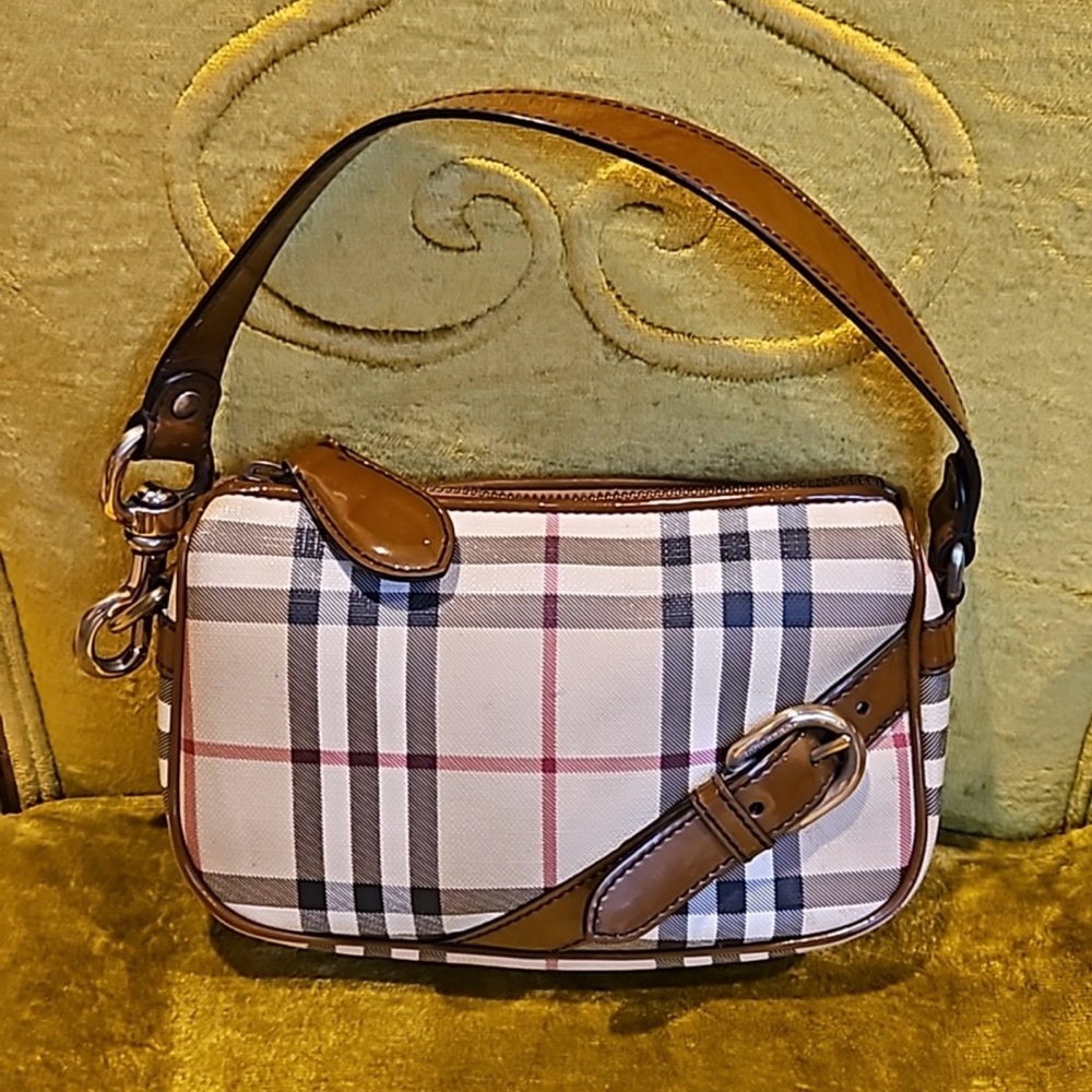 Vintage Burberry Haymarket Check Shoulder Bag